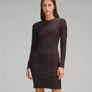 Lululemon ribbed long-sleeve dress (espresso color)